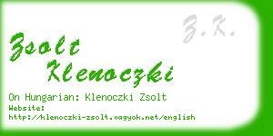 zsolt klenoczki business card